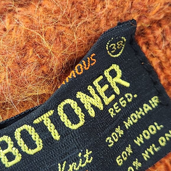 World Famous Botoner Vintage Button Up Vest Orange Mohair / Wool Size 38 (8) - Picture 4 of 9